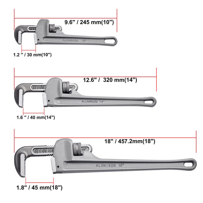 Clé Serre-tubes en Aluminium de 122 cm, Clé à Griffe Capacité de Mâchoire 110 mm, Clé à Tuyau de Plomberie Réglable, Robuste, Pince de Plombier avec Poignée Ergonomique, Construction Entretien Clé Serre-tubes en Aluminium de 122 cm, Clé à Griffe Capacité de Mâchoire 110 mm, Clé à Tuyau de Plomberie Réglable, Robuste, Pince de Plombier avec Poignée Ergonomique, Construction Entretien