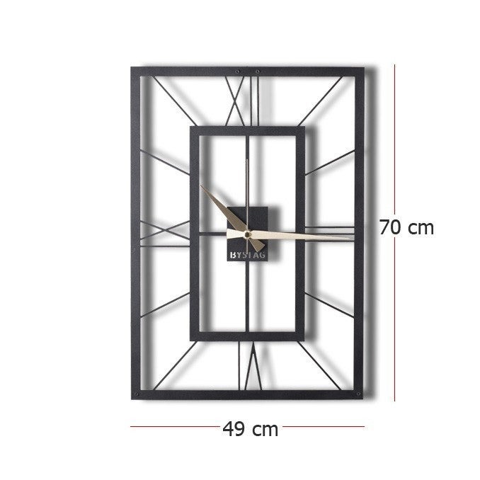 Reloj de pared metal November XL negro 70x49 cm, envío gratuito, Krosi Decor - 5