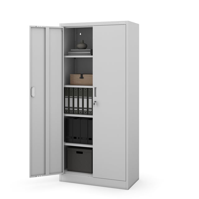 Armoire Métallique Compacte JAN, Grise RAL7035, 175x80x40 cm, Sécurisée