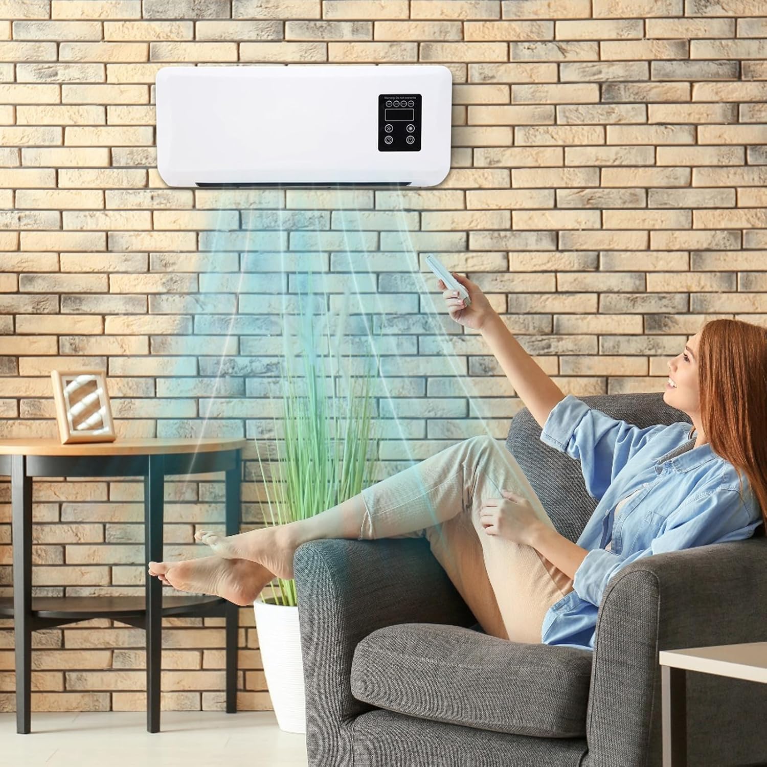 Combinaison de chauffage et de climatiseur portable, chauffage électrique mural 2 en 1 pour bureau et chambre - 2