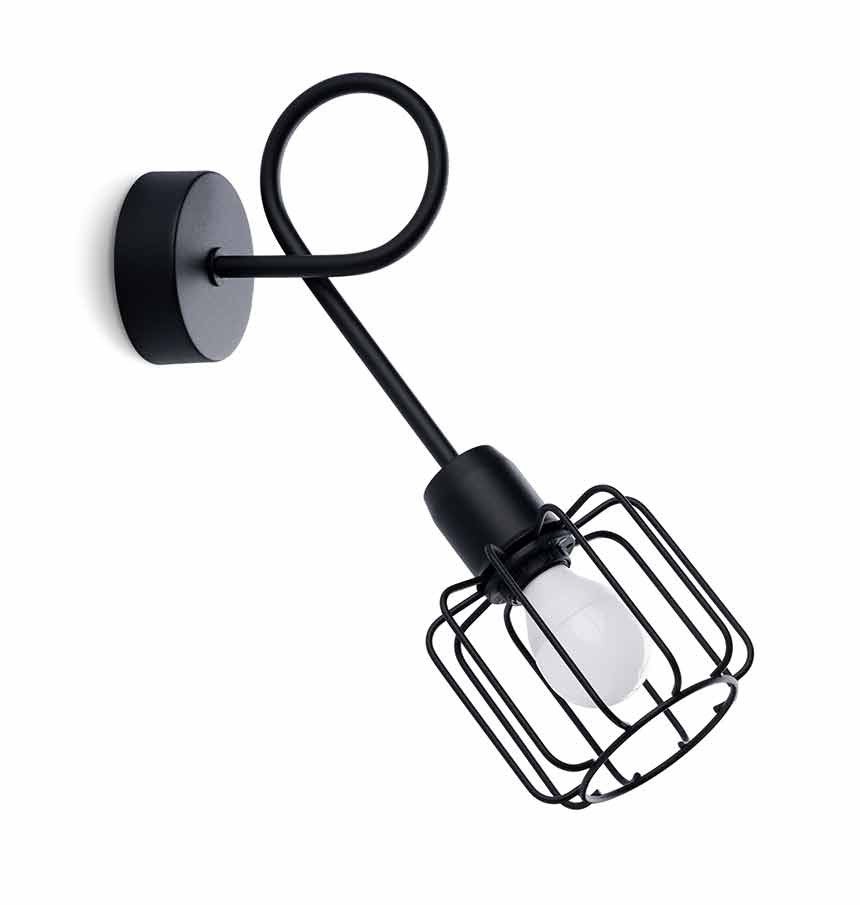 Kinkiet ścienny Beluci czarny 1xE14x40W wym: 30 x 15 x 28 cm metal IP20 Sollux Lighting