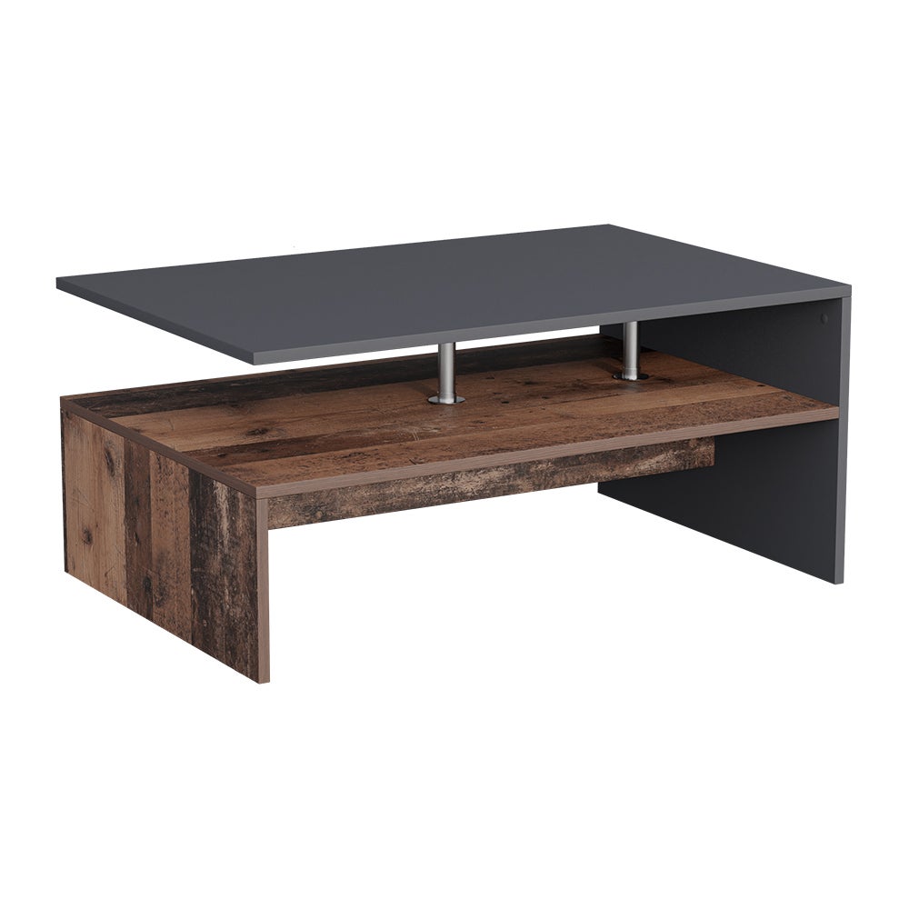 Vicco Tavolino da salotto Kivo, Bianco/quercia, 90 x 50 cm con 4