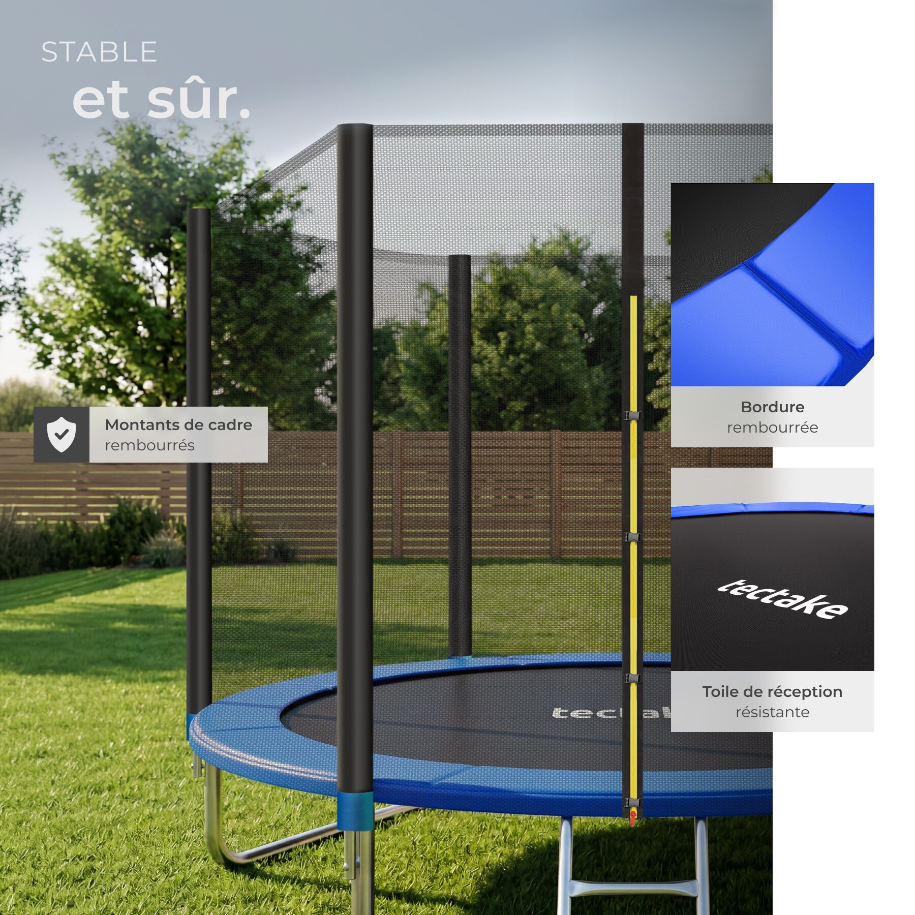 TECTAKE Trampolim Ø244 cm, GS certificado - 7
