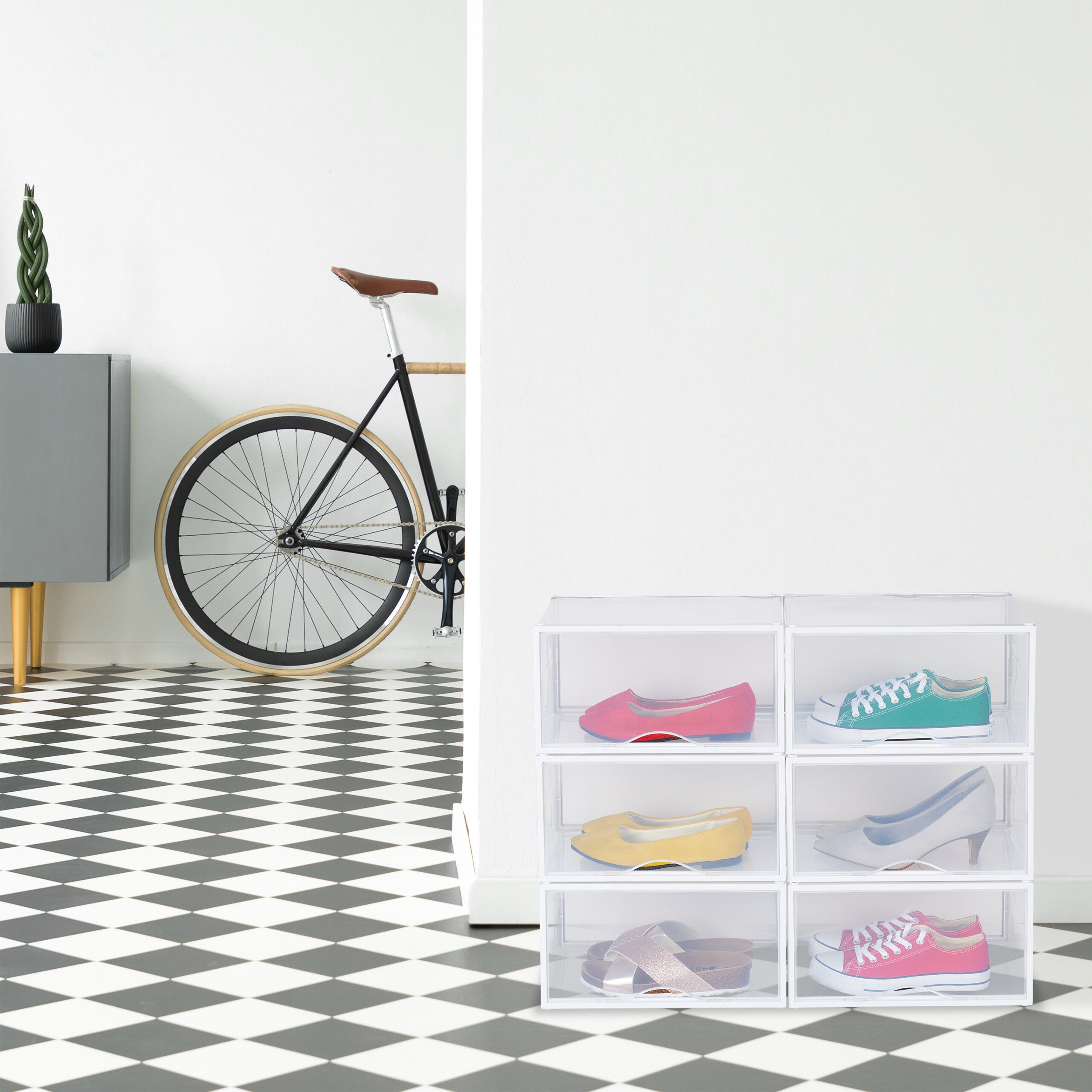 Boîtes à Chaussures Transparentes - Lot De 6 - 29x36x22 Cm - Empilables & Aérées - Rangement & Exposition