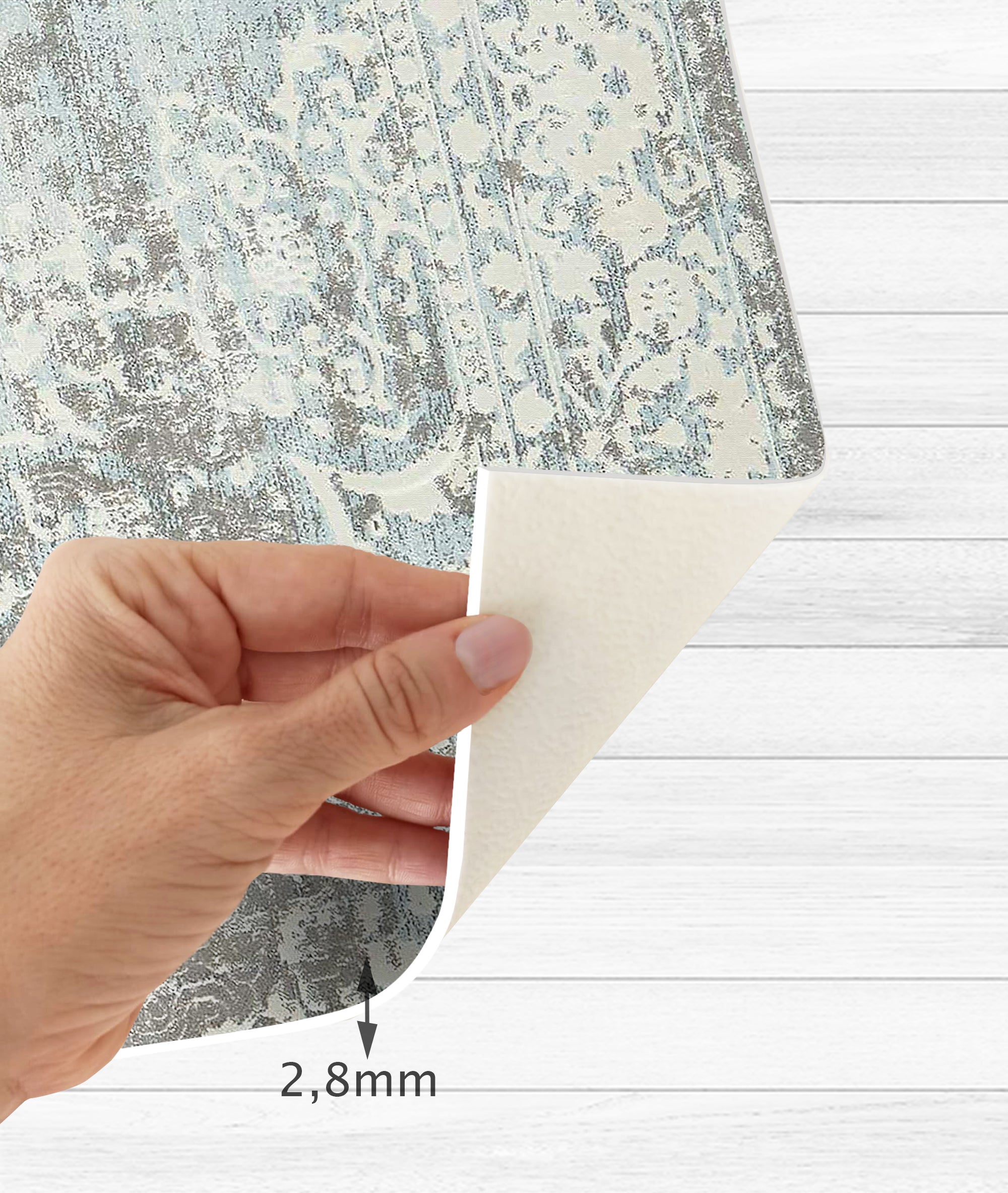 Tappeto antiscivolo in vinile, Megrez 160x230 cm - PVC stampato, lavabile, ignifugo, per salotto e cucina - 3