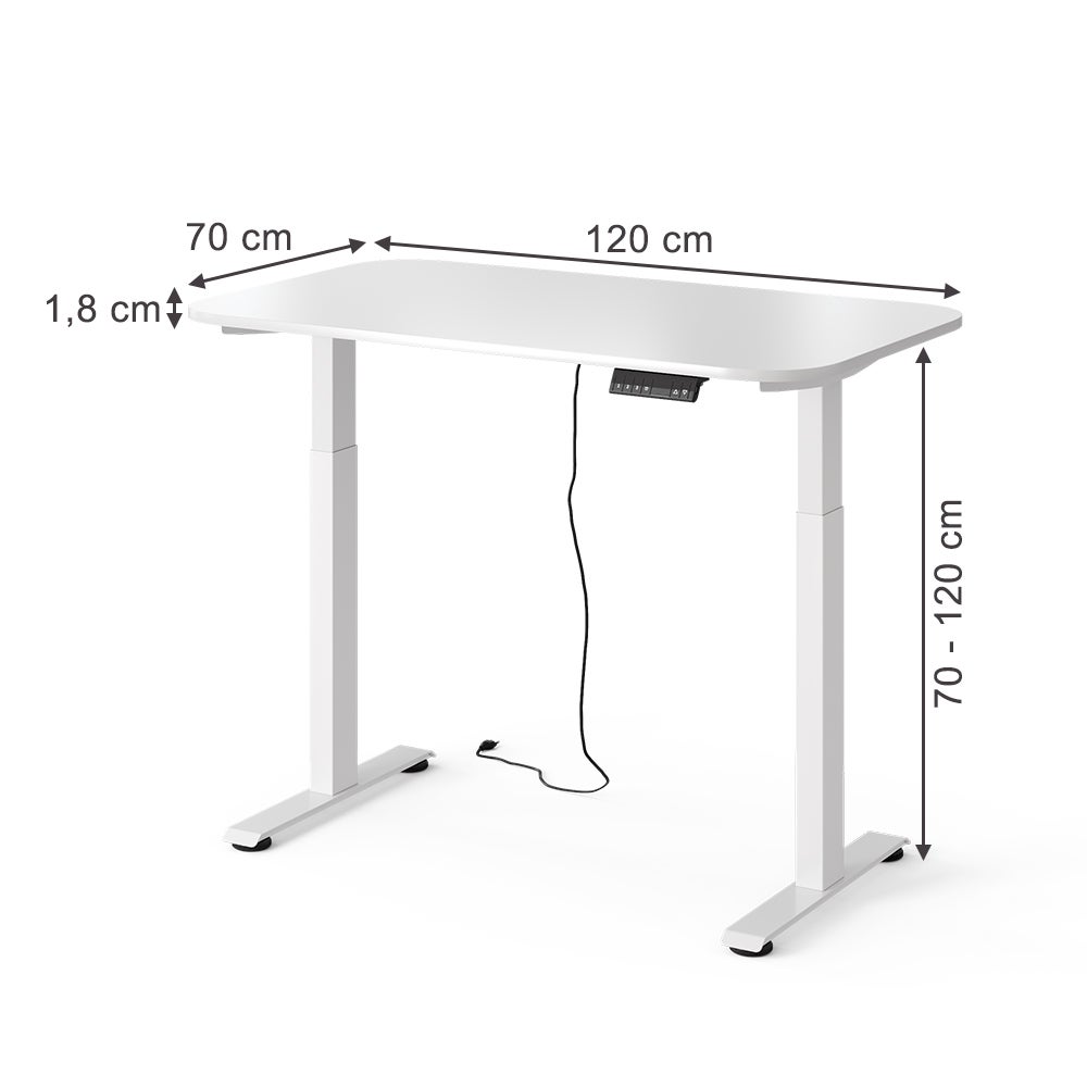 Vicco Biurko Elevate, Biały, 120 x 70 cm 2 silniki - 2