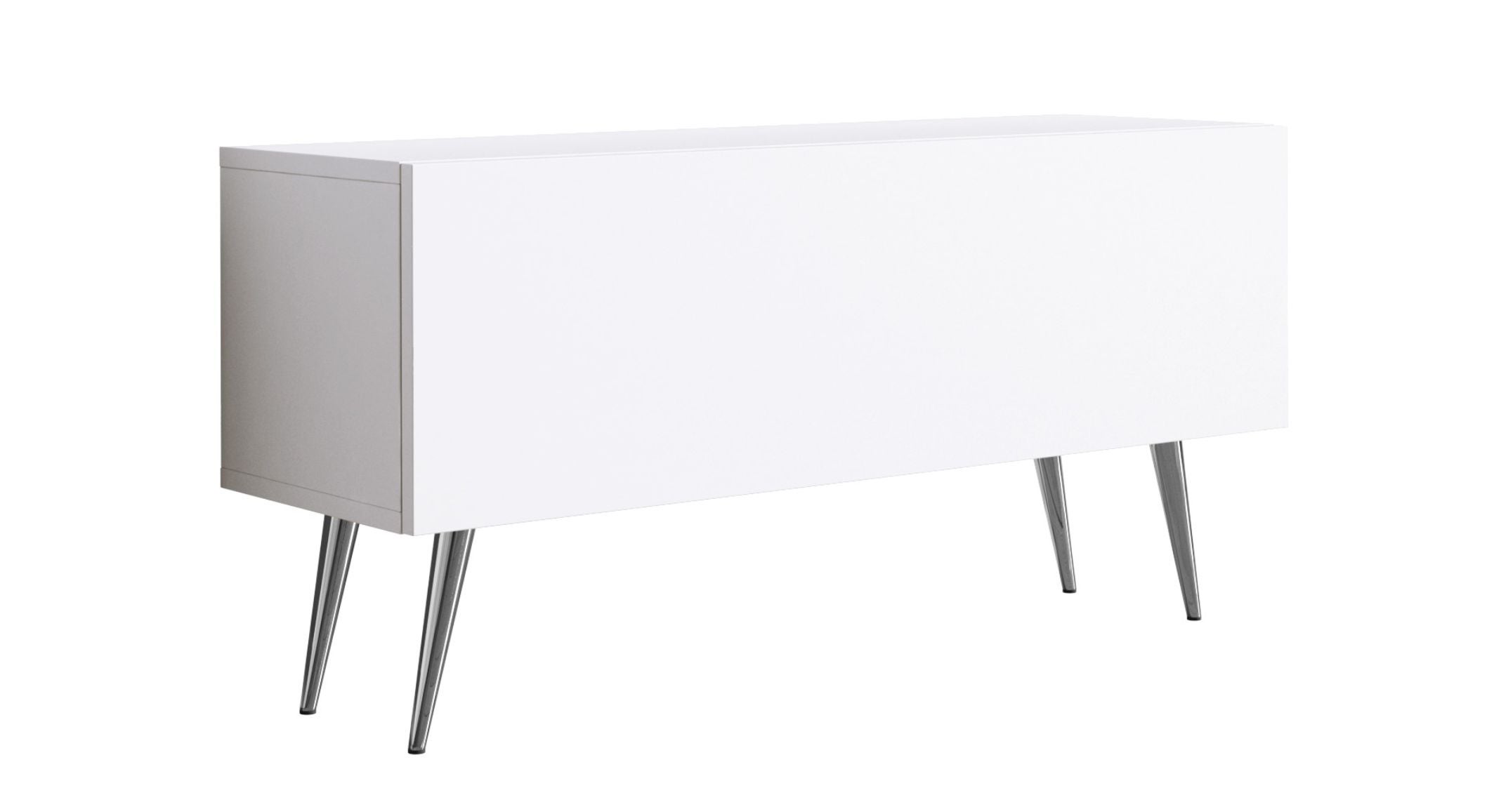 Szafka RTV : Biały Matowy, nogi chrom, 100 x 32 x 52 cm
