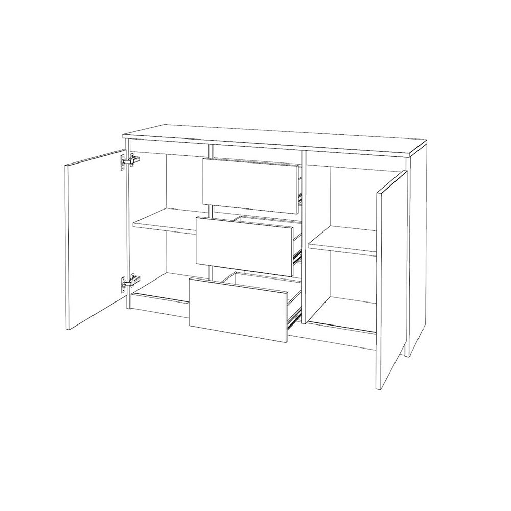 Komoda nowoczesna duża 120cm szafka 3 szuflady biały mat san sebastian - 5