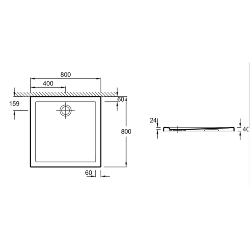Receveur de douche 80 x 80 JACOB DELAFON Kyreo ceramique carré blanc - 5
