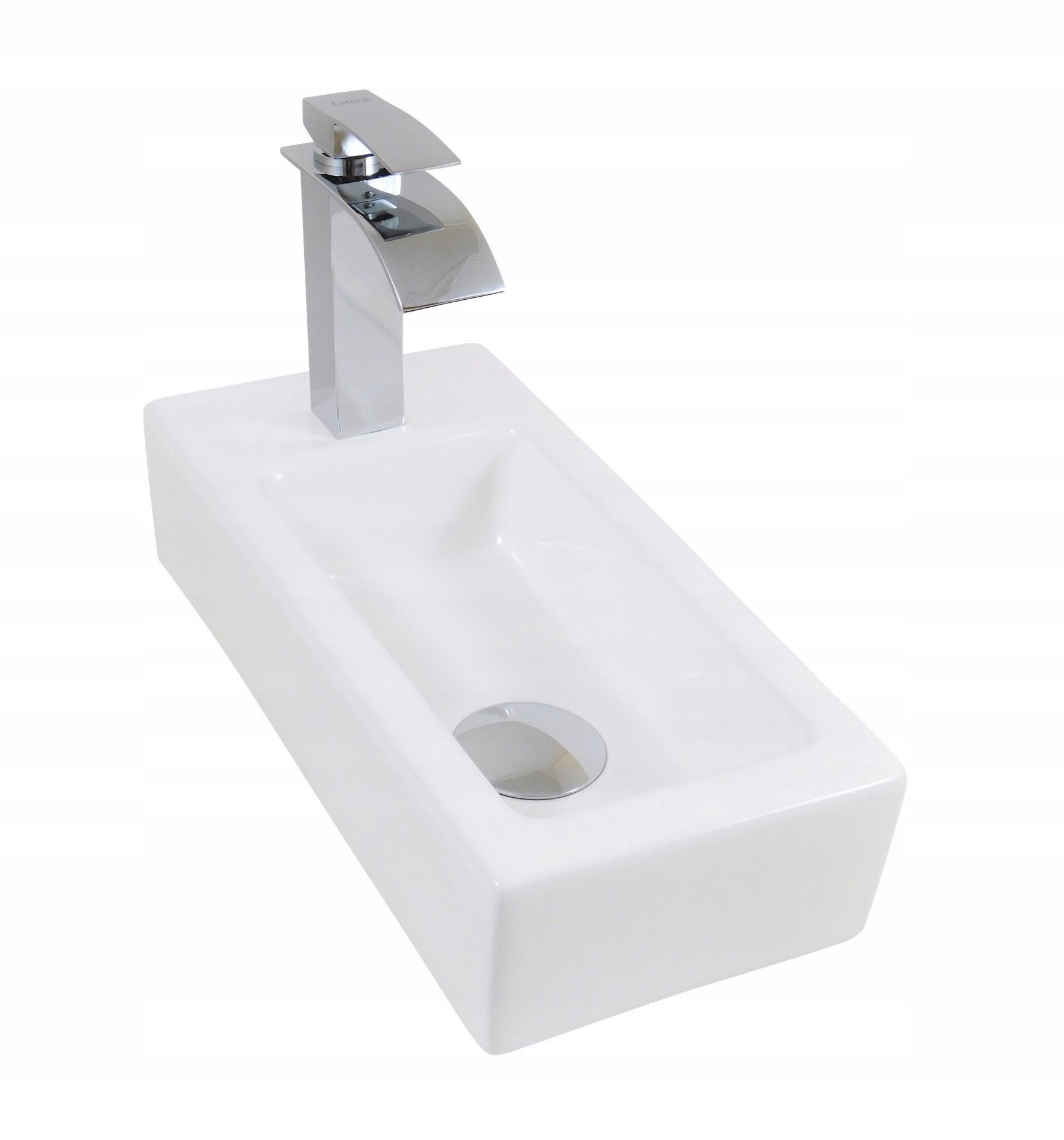 Umywalka nablatowa Estiva NAJRA Prawa biała 36,5x18,5x9 cm