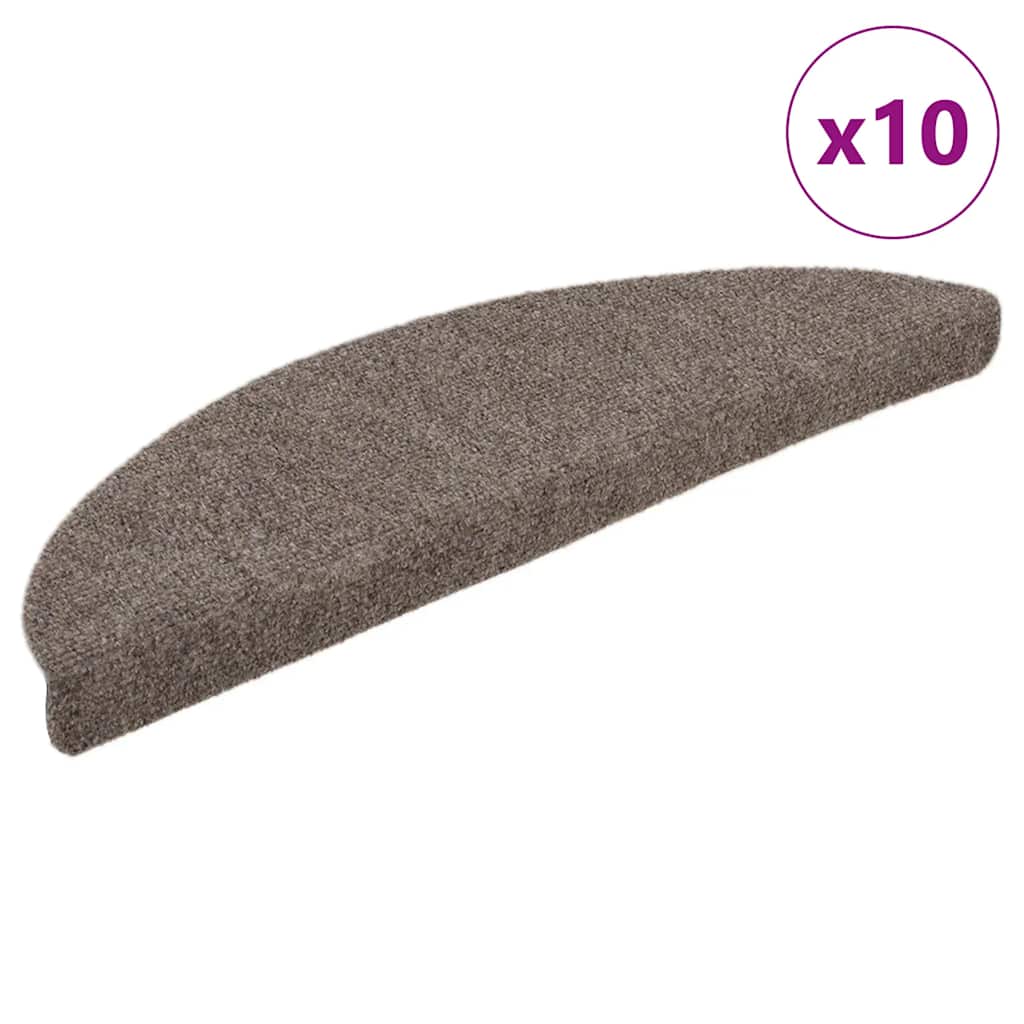 Maty na schody samoprzylepne 10 szt. 56x17x3 cm beżowe półokrągłe vidaXL