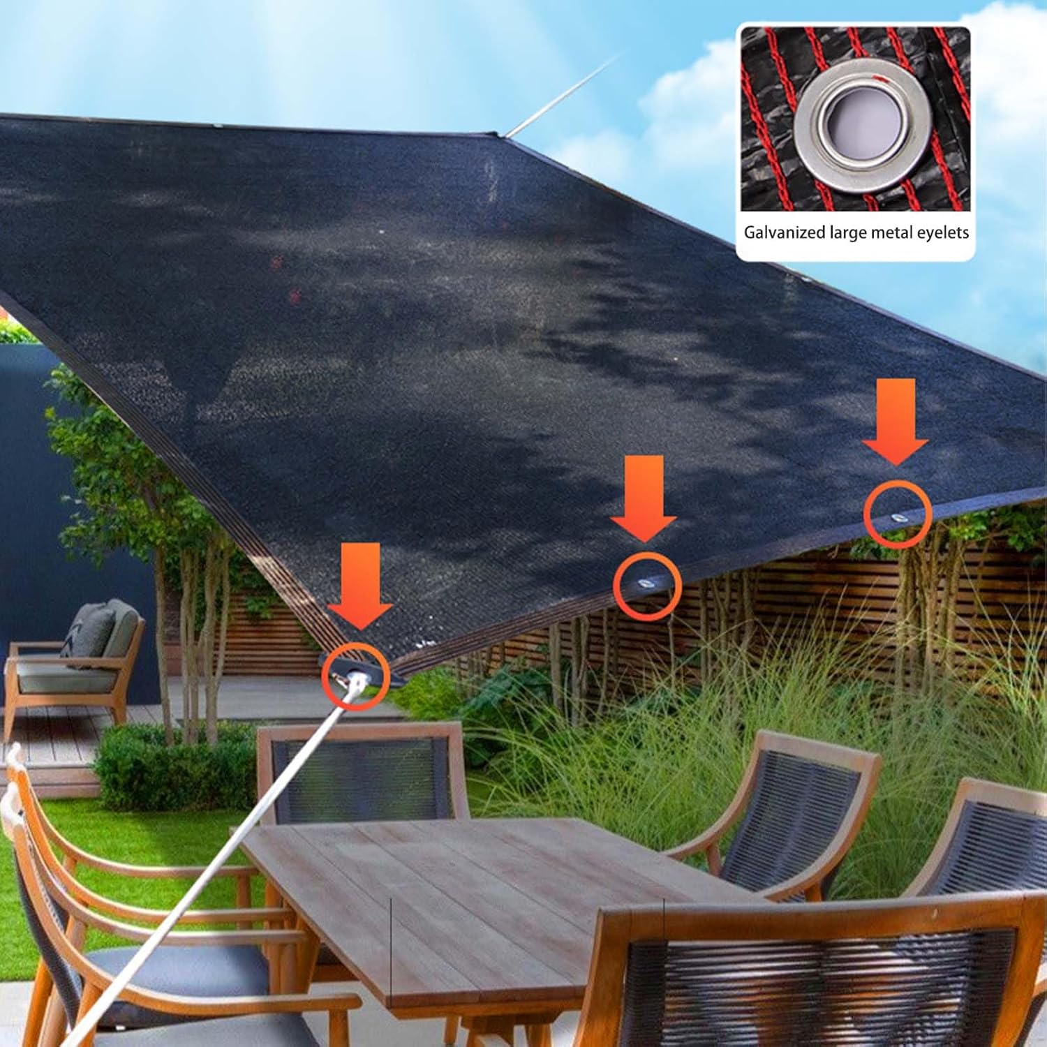 Filet anti-pollution noir Ojales avec protection UV, adapté aux gazebos, jardins, serres et espaces extérieurs, 5 x 6 mètres. - 5