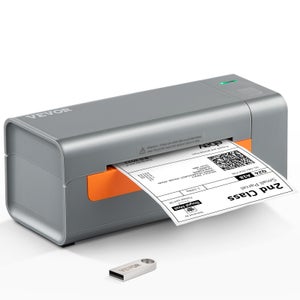 VEVOR Imprimante d'Étiquettes Thermique 4x6 203 dpi USB avec Détection Auto des Étiquettes Amazon/eBay/UPS Prise Charge Windows/Windows/Mac OS/Linux