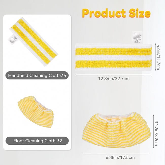 Set 8 Panni Microfibra Per Pulitore Vapore Kärcher - EasyFix SC2, SC3, SC4, SC5 - Foto 9