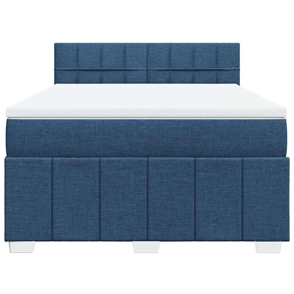 Sommier à lattes de lit avec matelas Bleu 140x200 cm Tissu - 5
