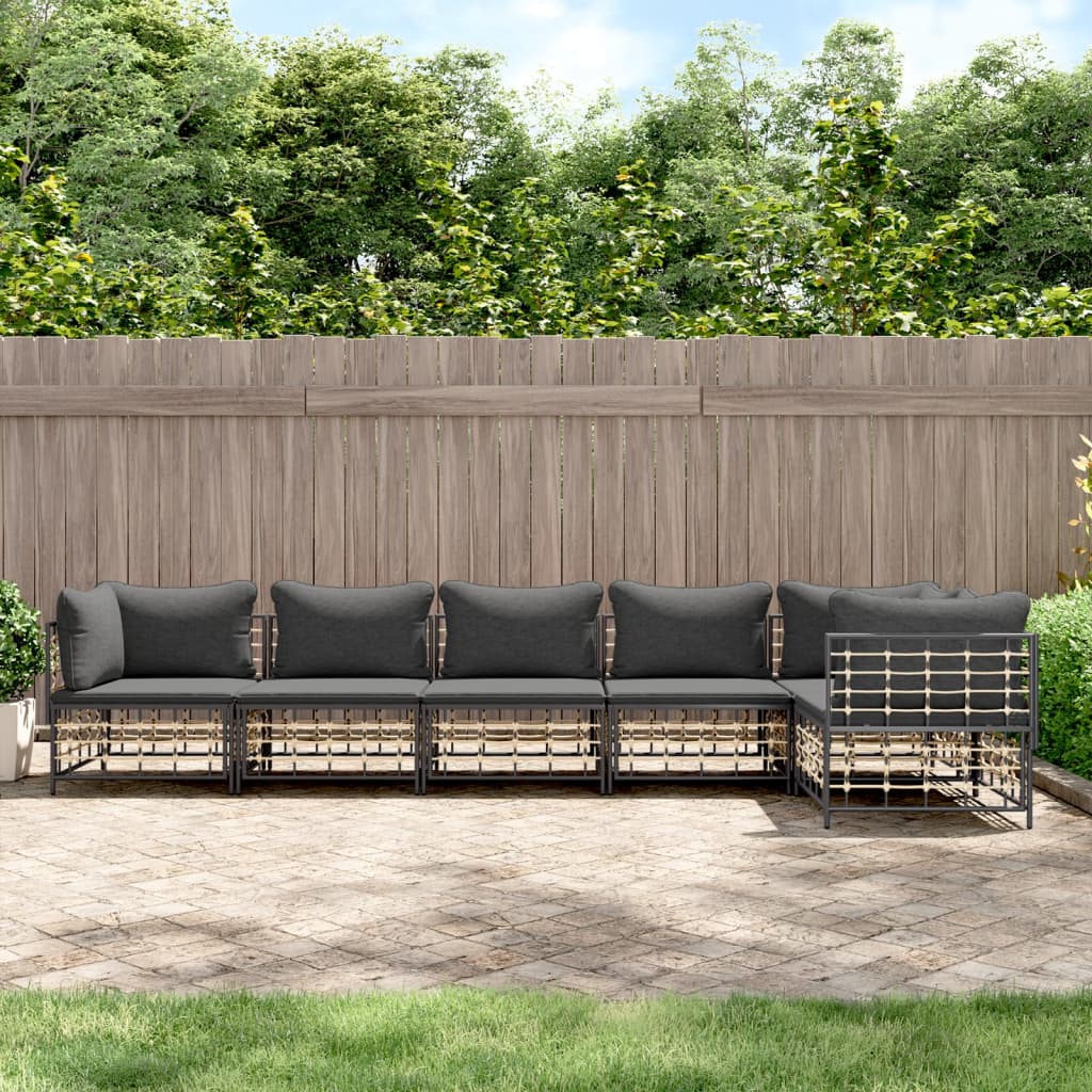 MOBILI DA GIARDINO VIDAXL Set Divani Da Giardino 3 Pz Con Cuscini In Polyrattan Grigio 364127 153240170