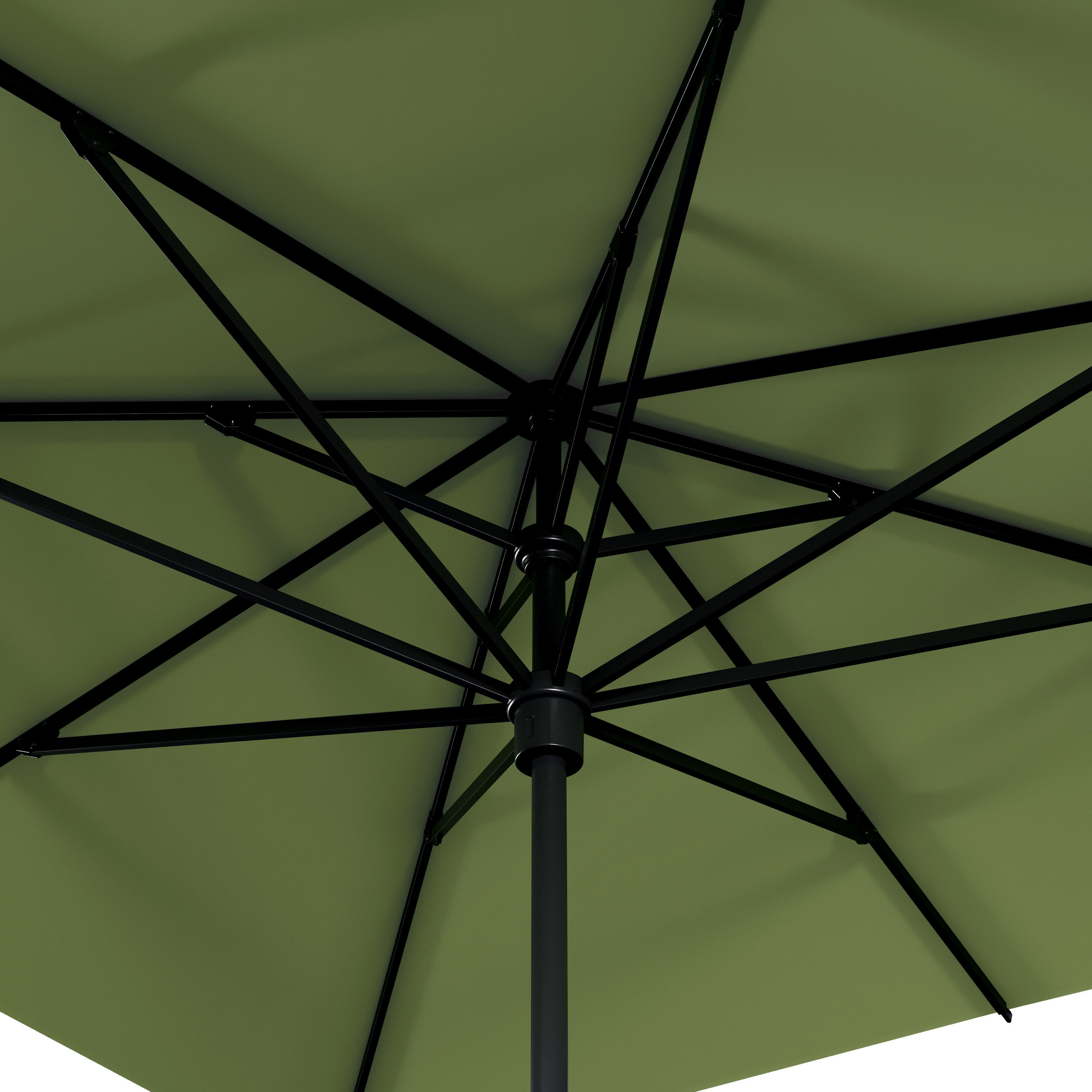 IASO Basics Sintra – Parasol carré 4x4, toile verte, structure noire - 4