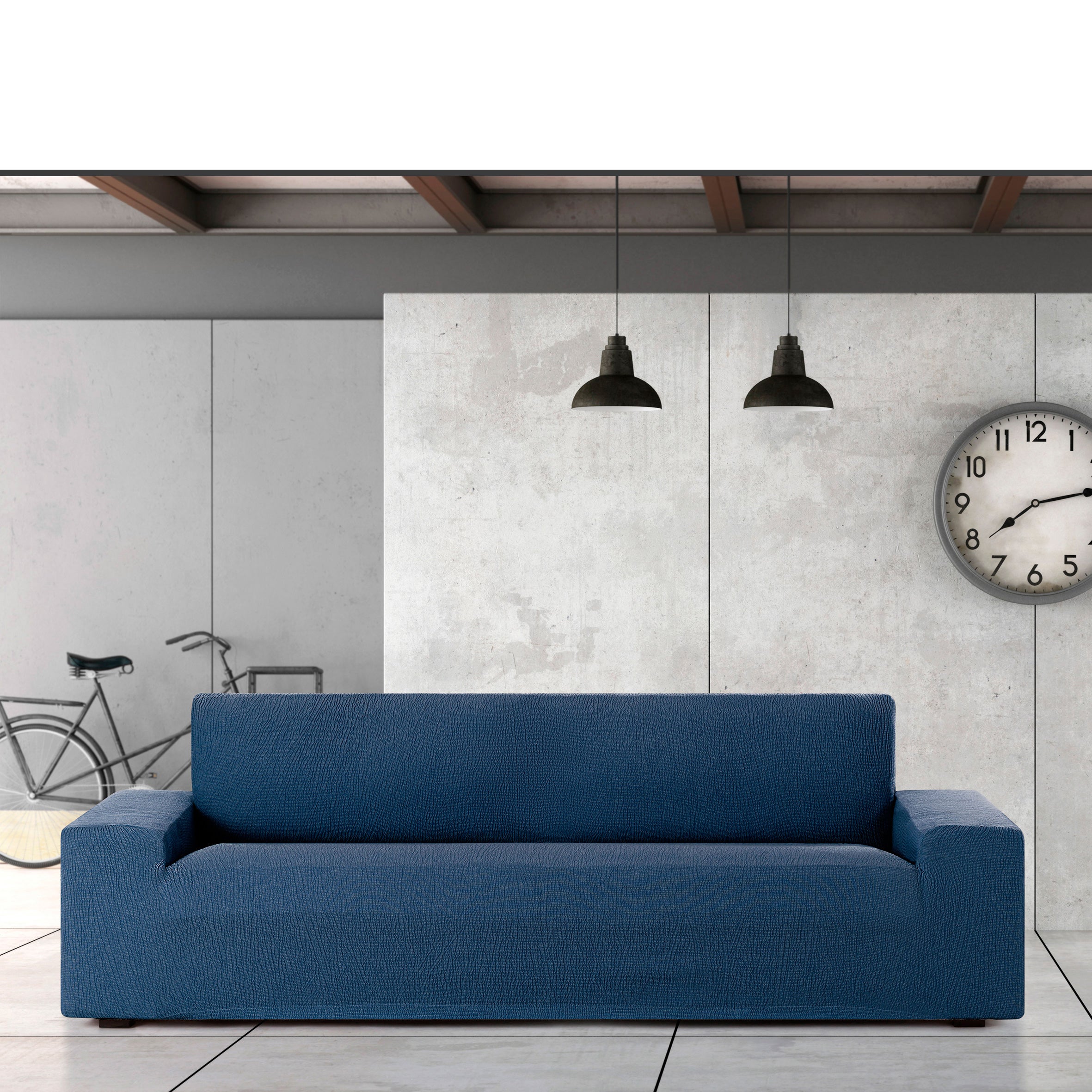 Housse de canapé Troya 3 places extensible bleu 180 * 210 cm - 3
