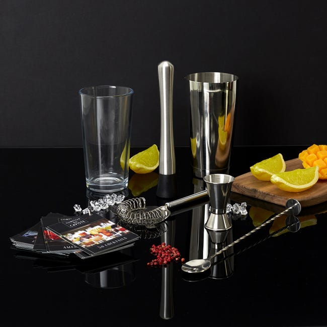 Set à Cocktail - Cook Concept - 5 Accessoires - 50 Recettes - Argent Et ...
