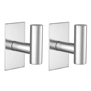LIUCONGBD 4 Pezzi Extra Lungo Ganci Adesiv, Ganci Autoadesivo in Acciaio Inox Senza Foratura, Impermeabili Appendi Porta Asciugamani Robusti, Ideale per Cucine, Bagni, Uffici (Argento