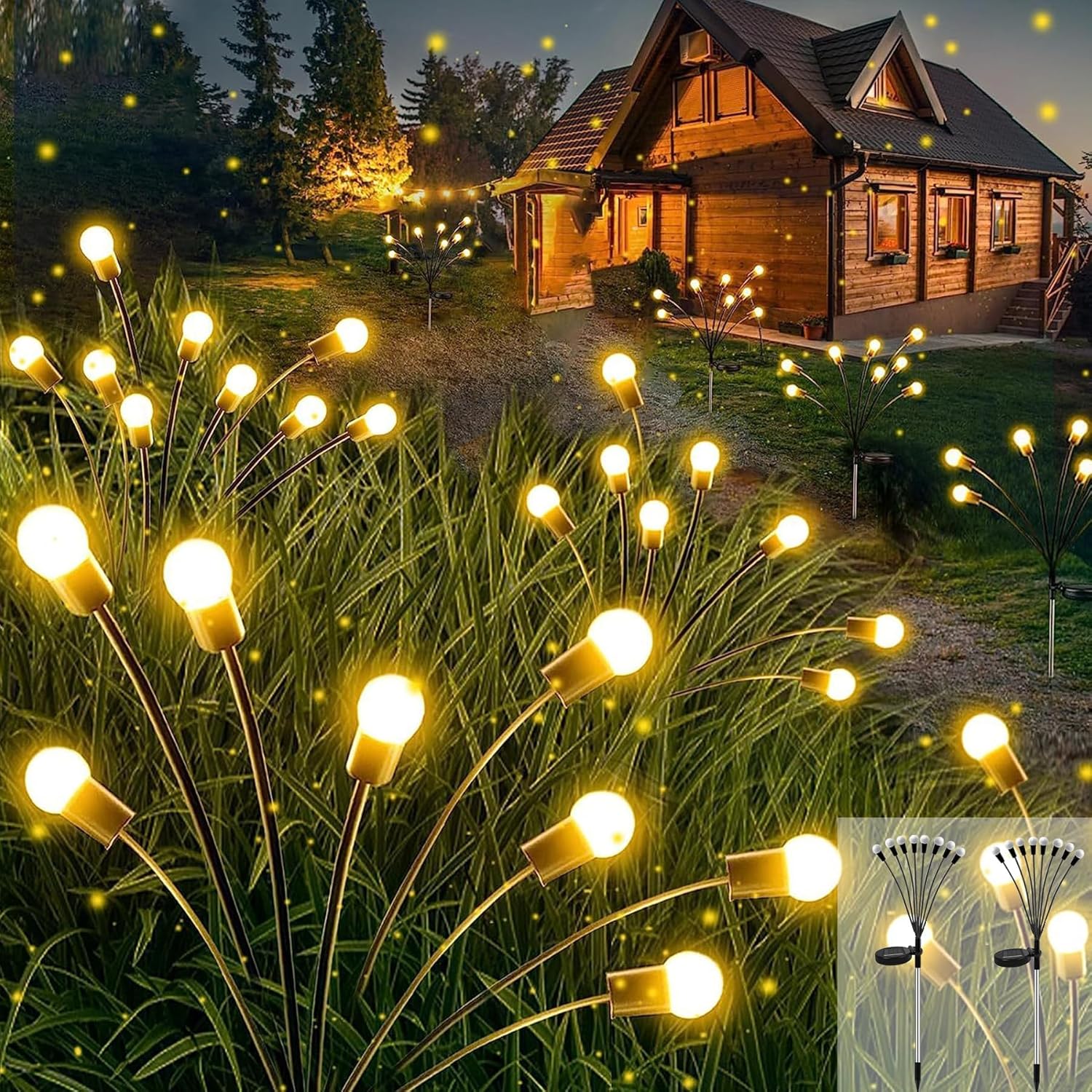 Lumiere Luciole Solaire Exterieur sztuki LED Solarnych Lamp Ogrodowych Zewnętrznych Wodoodpornych na Balkon Do Ogrodu Patio Ścieżki Ciepła biel