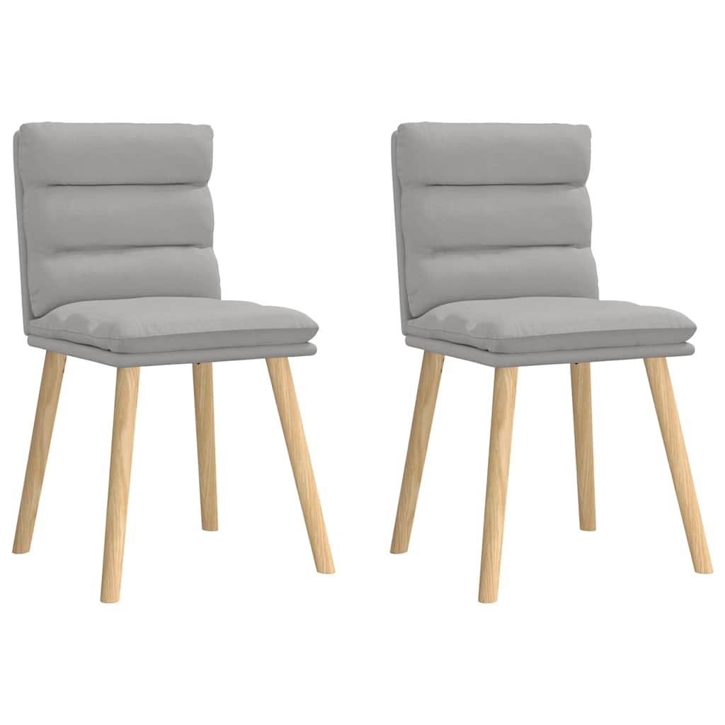 Lot De 2 Chaises De Salle à Manger Grand Dossier Tissu - Moderne, Chêne, Assemblage Requis