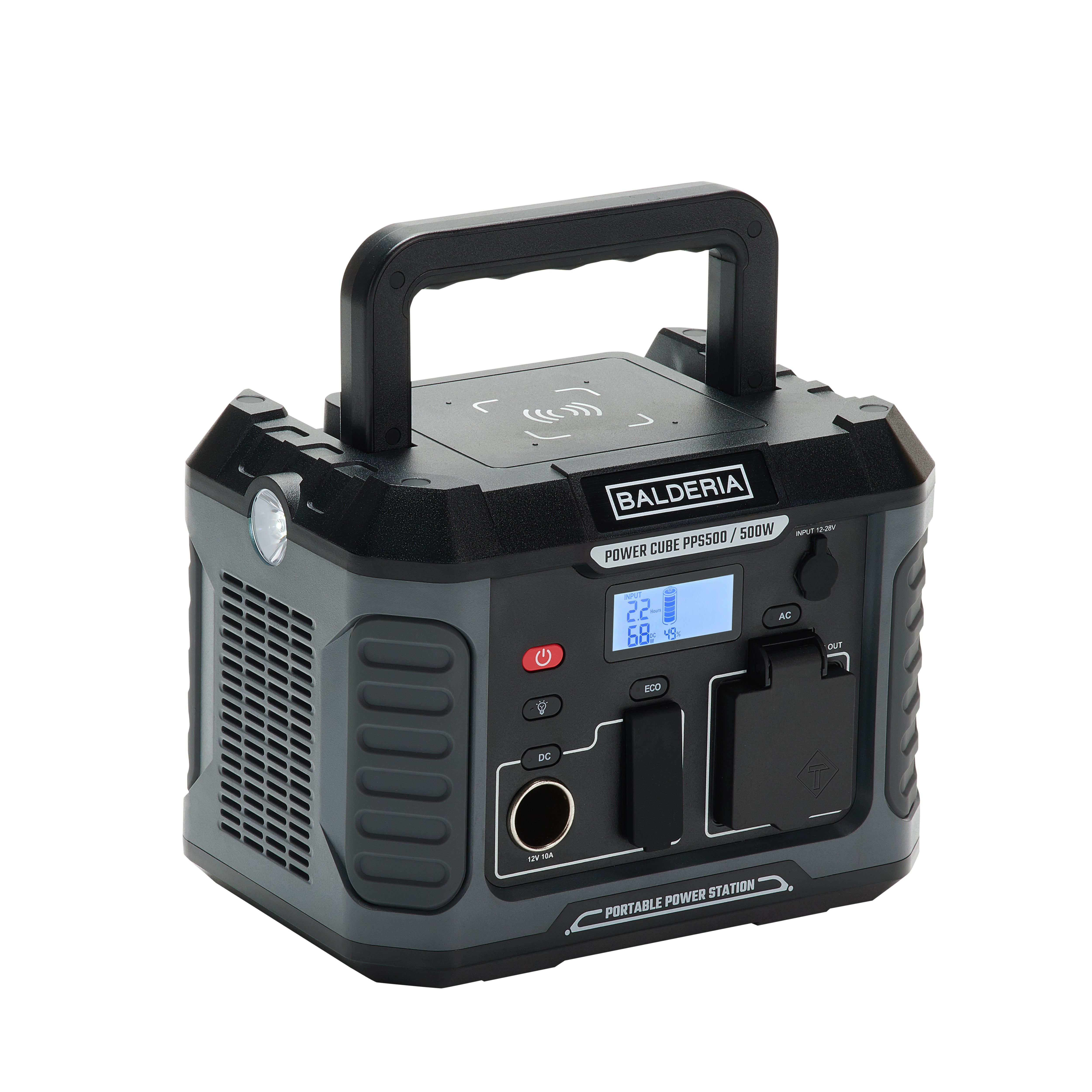 BALDERIA Power Set, station d'alimentation portable 500 W avec panneau solaire pliable 60 W - 3