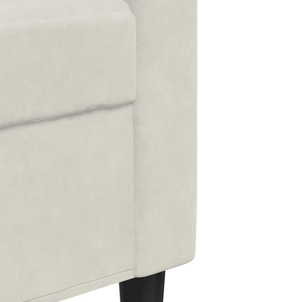 Set di Divani 3 pz con Cuscini e Rinforzi Crema in Velluto vidaXL - 8