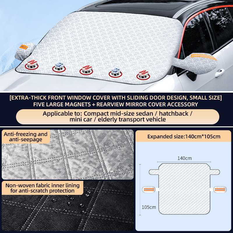 Copertura Auto Impermeabile Completa Per Lexus RX - Protezione Universale Da Sole, Grandine E Pioggia - Con Cerniera E Corde Elastiche, Nero Con Strisce Riflettenti - 3