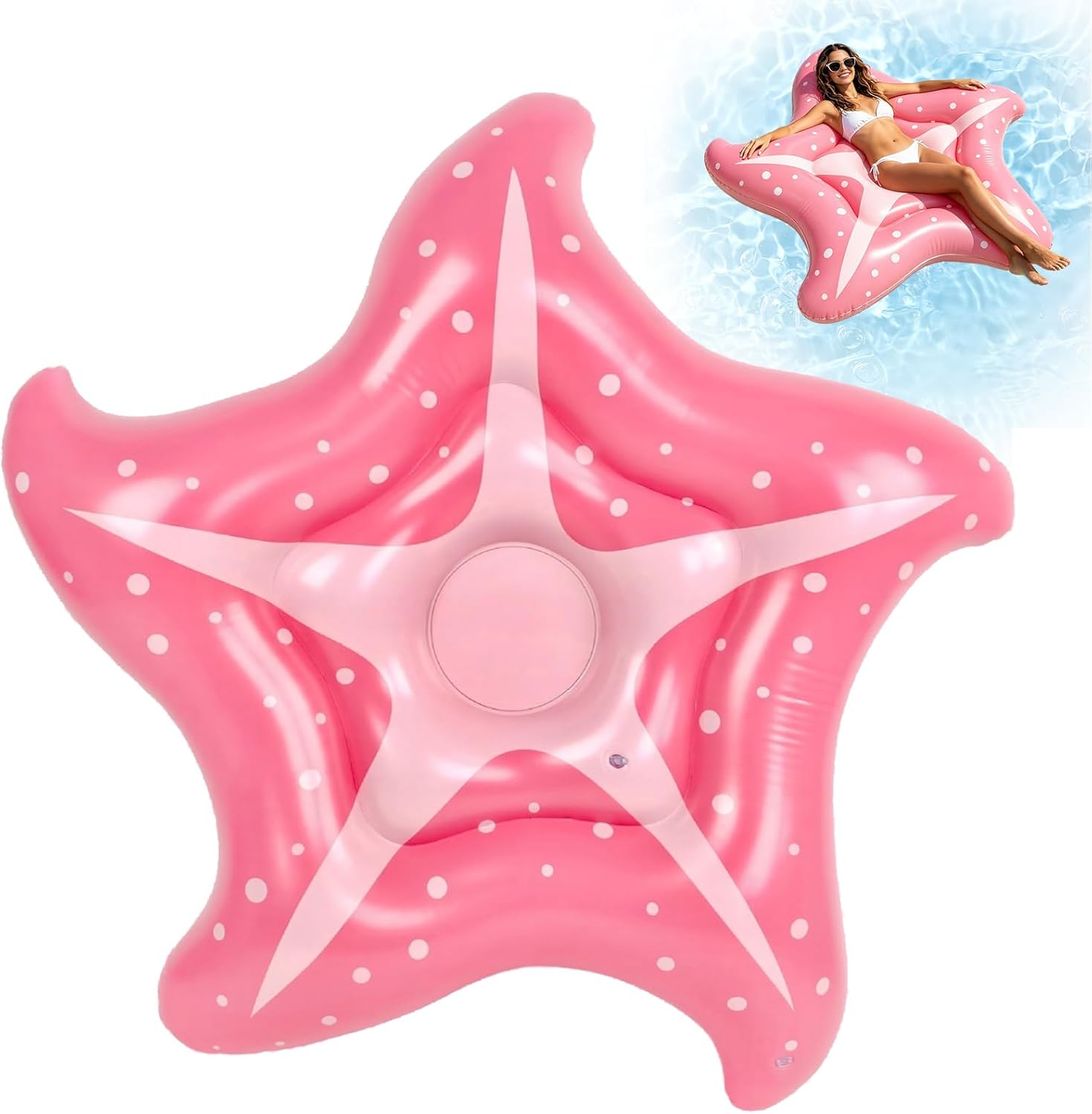 KQWVZ Matelas Gonflable Piscine, 150 Cm Flotteur Gonflable étoile De Mer, Bouee Piscine Adulte, MatelasPiscine,Transat Gonflable Tapis Flottant PiscinePourPiscine,Jouets Estivaux Et Cadeaux De Fête