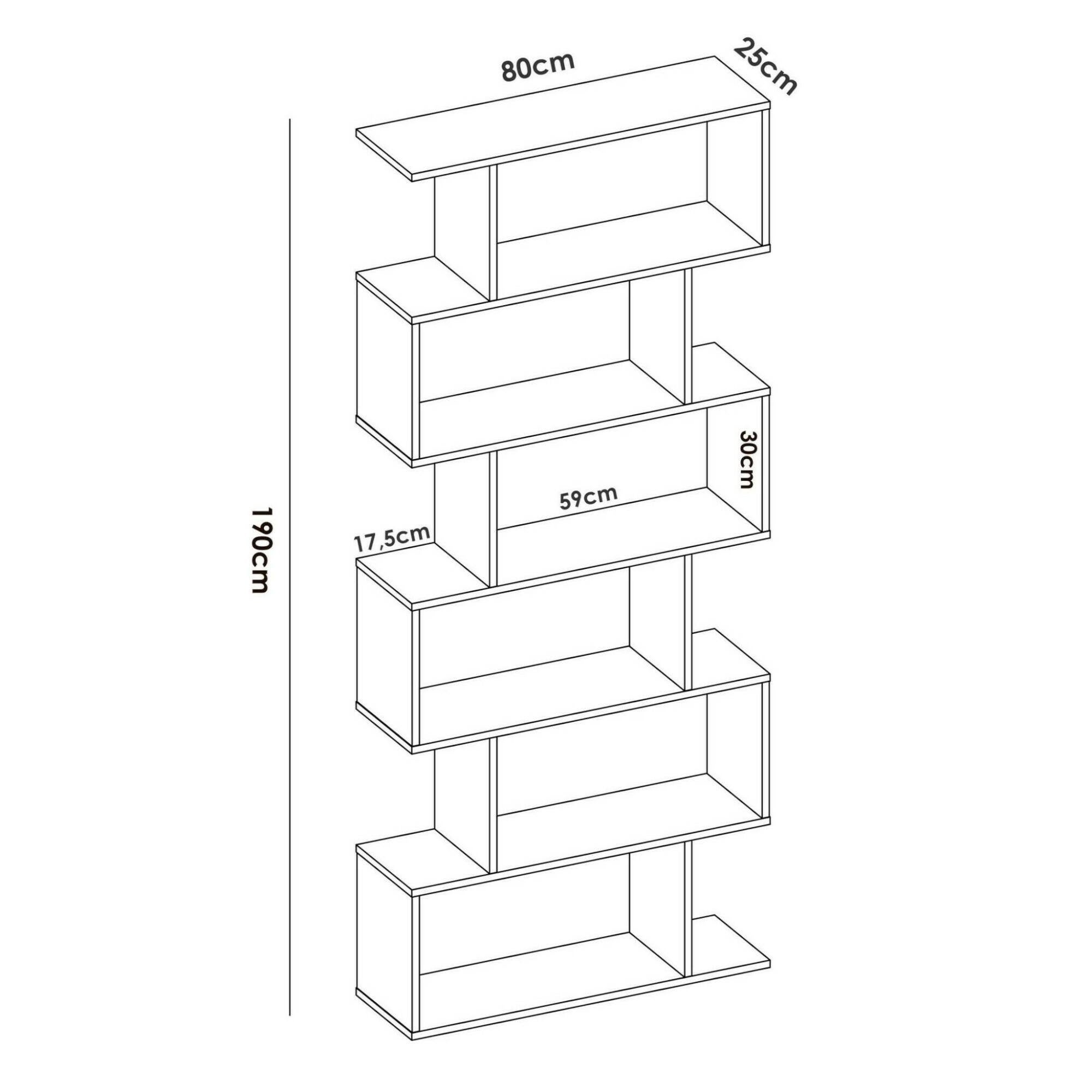 Etagère haute TOMINI - 6 cases - Coloris : Blanc - 3