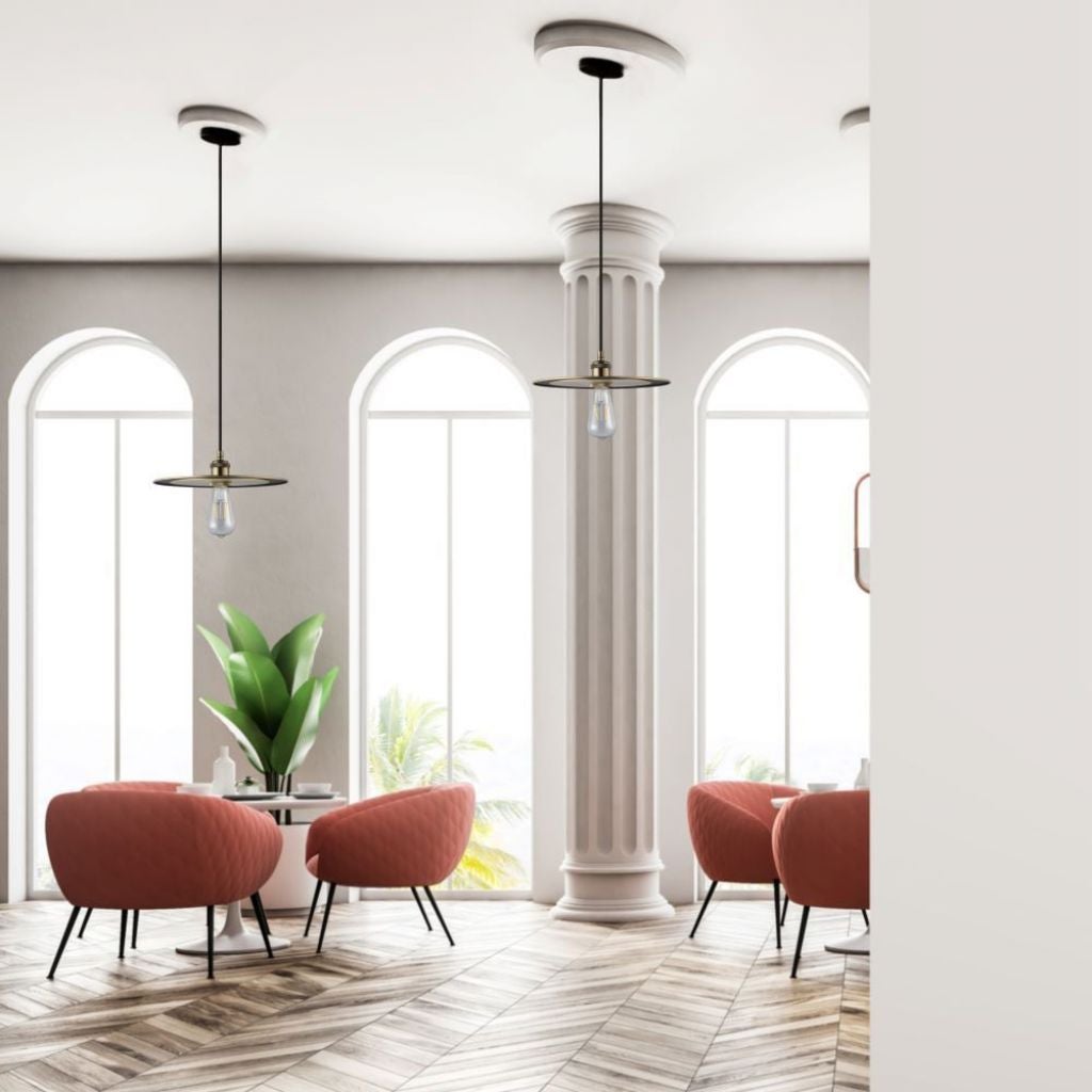 Żyrandol metalowy LED z uchwytem na żarówkę E27 (maks. 60 W) w kolorze różowego złota - 3