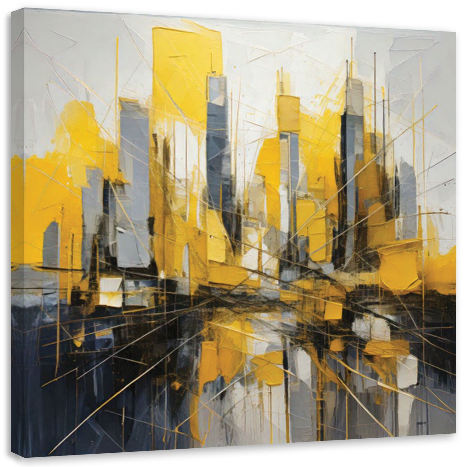 Obraz do salonu, Abstrakcyjne Miasto Akwarela 50x50