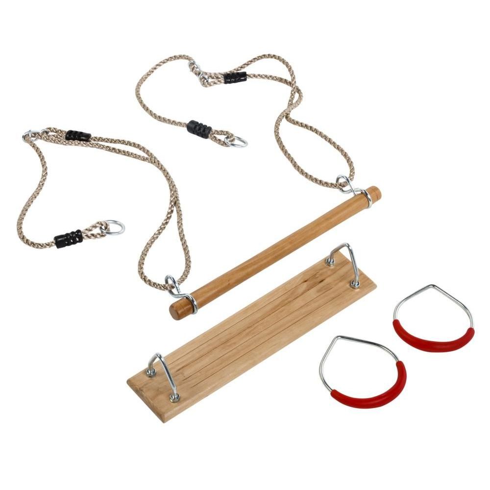 Kit 3 accessoires balançoire + anneaux de gym + trapèze Kbt - 5
