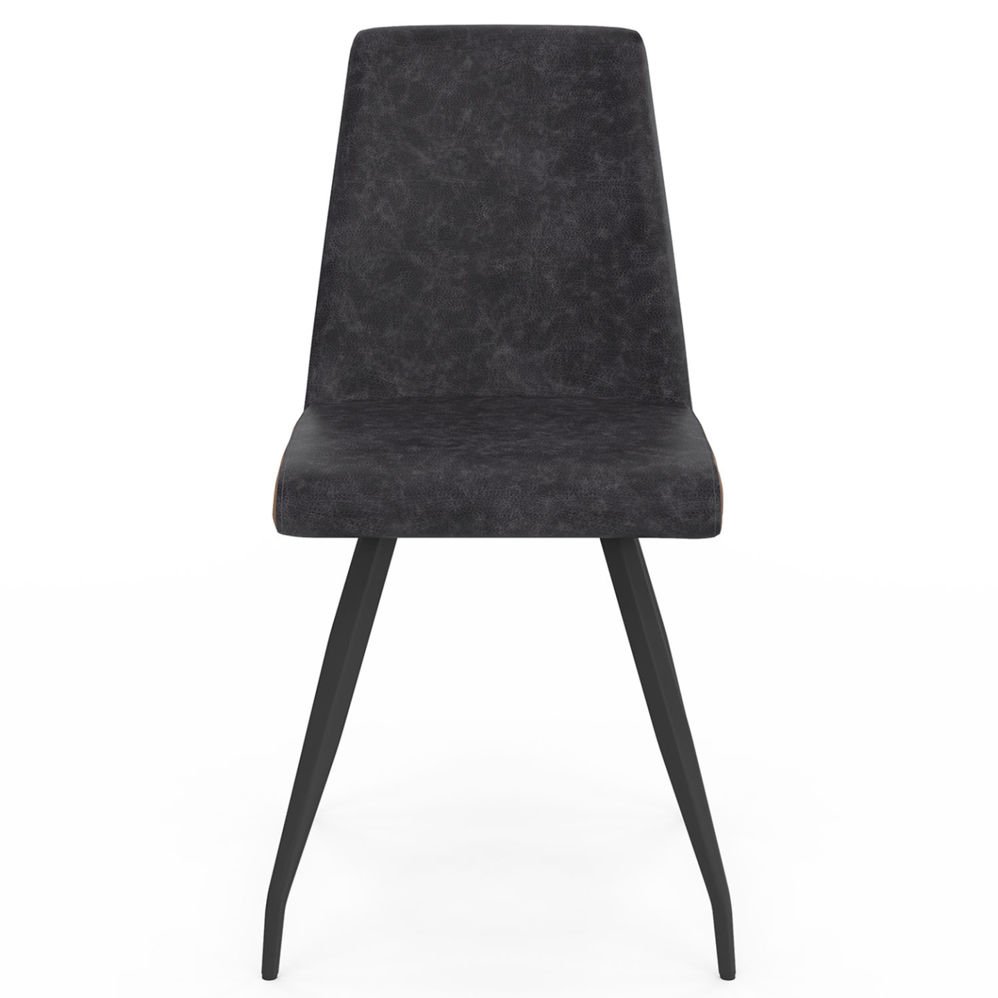 Lot de 6 chaises ADA grises liseré marron pied araignée pour salle à manger - 3