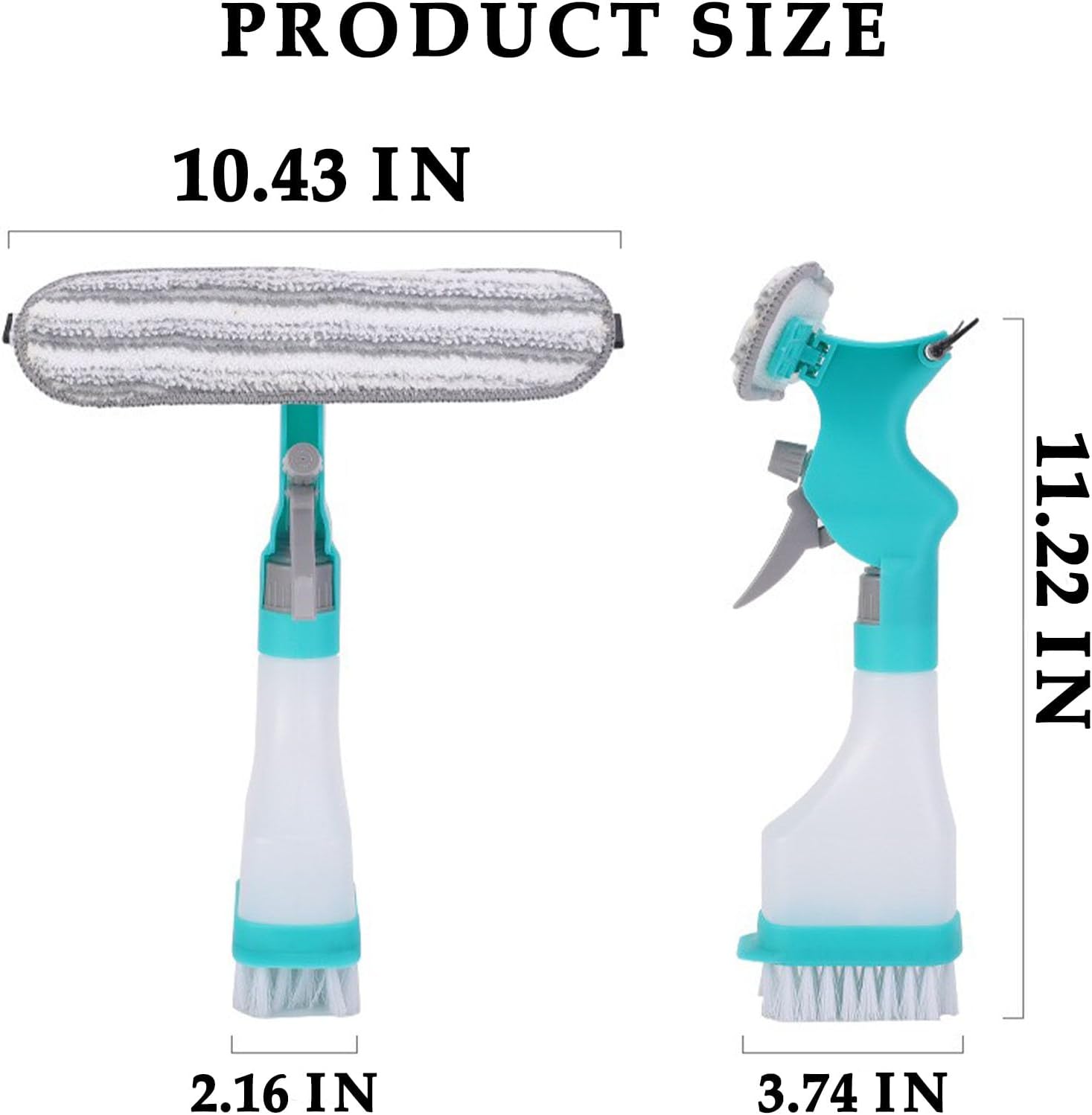 Nouvel outil multifonction pour le nettoyage des vitres, kit 4 en 1 comprenant une raclette et un pulvérisateur pour fenêtres, miroirs - 7