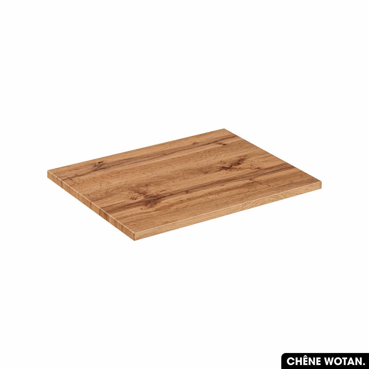 Encimera de lavabo de madera | roble wotan | d.46,5 x l.60 x h.2