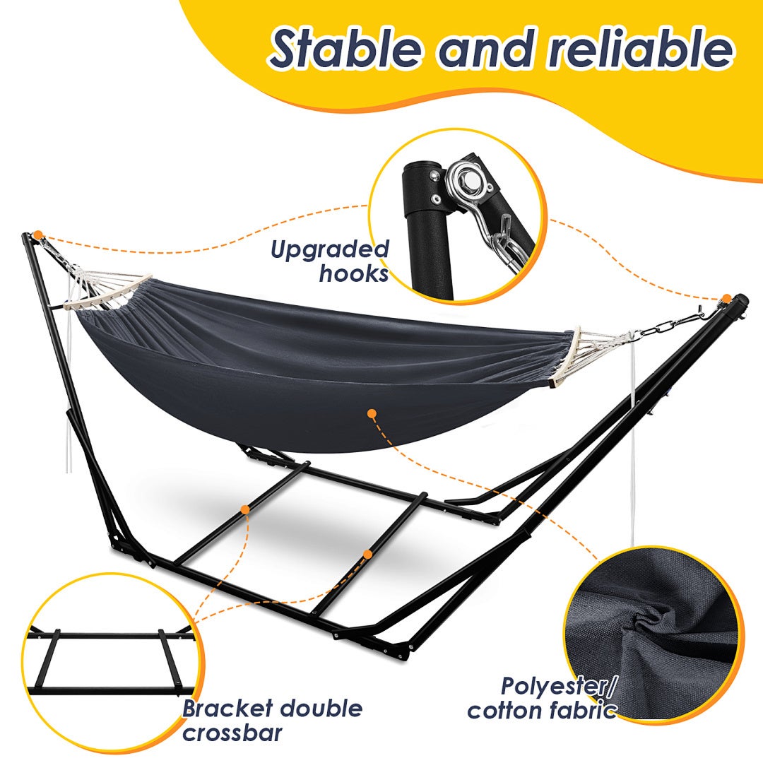 Hamac avec structure pliable – Charge maximale 150 kg – Idéal pour les loisirs le jardin et la terrasse - 6