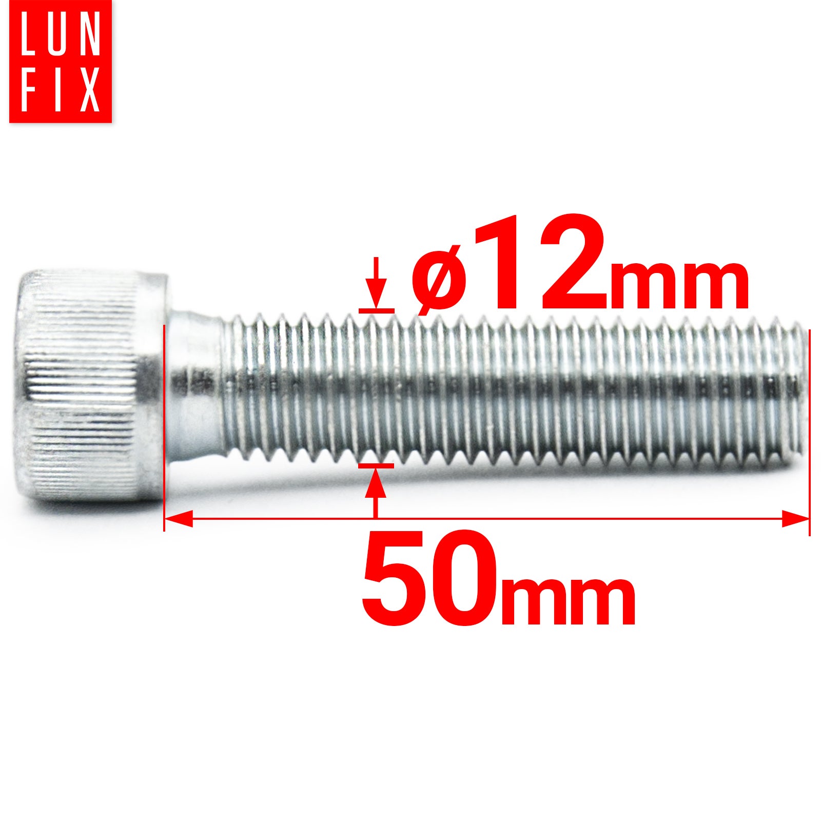Śruba imbusowa DIN 912 M12 50 mm kl. 8.8 1kg