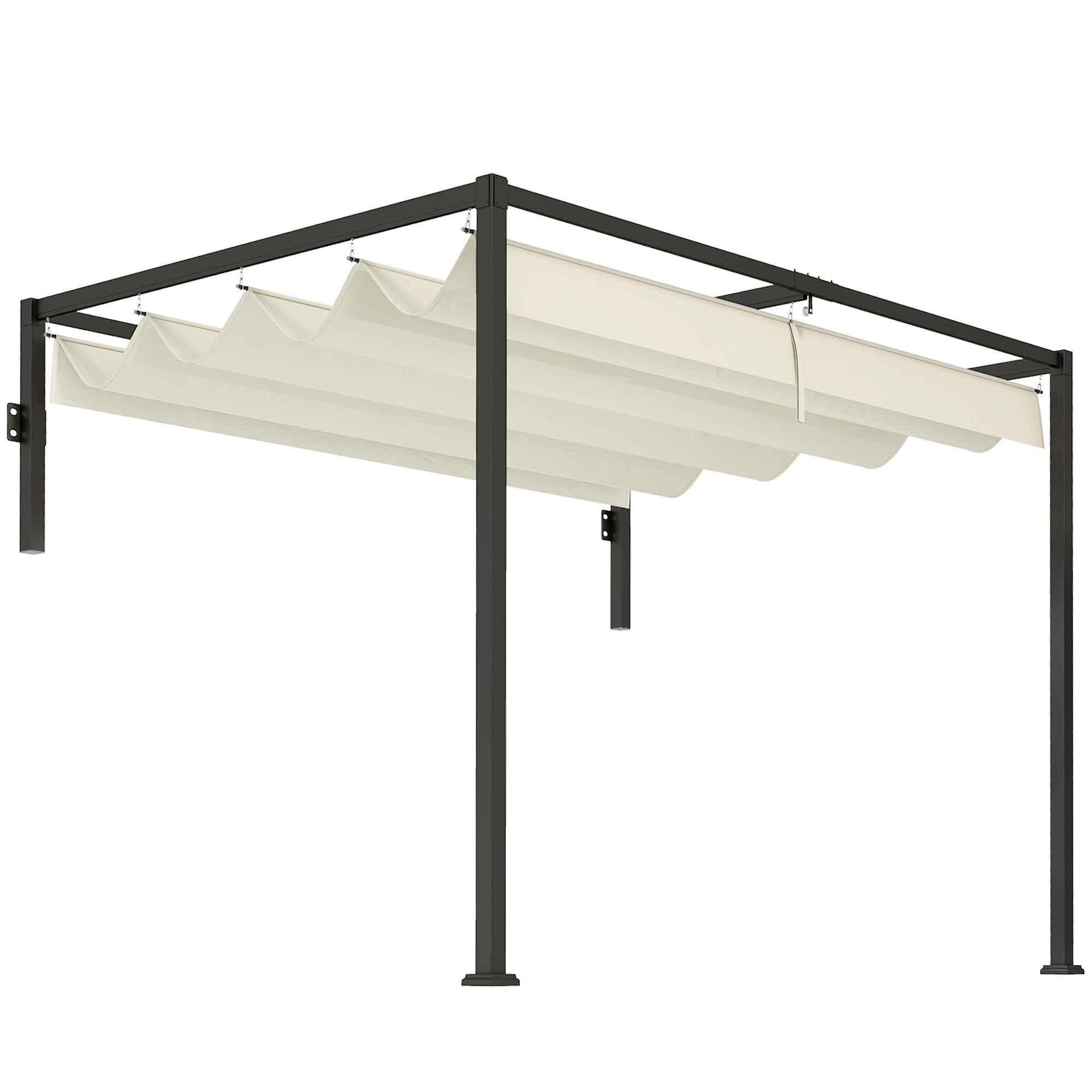 Outsunny  Pérgola De Jardín Acero, Poliéster 297X211x220 Cm Crema , Leroy Merlin