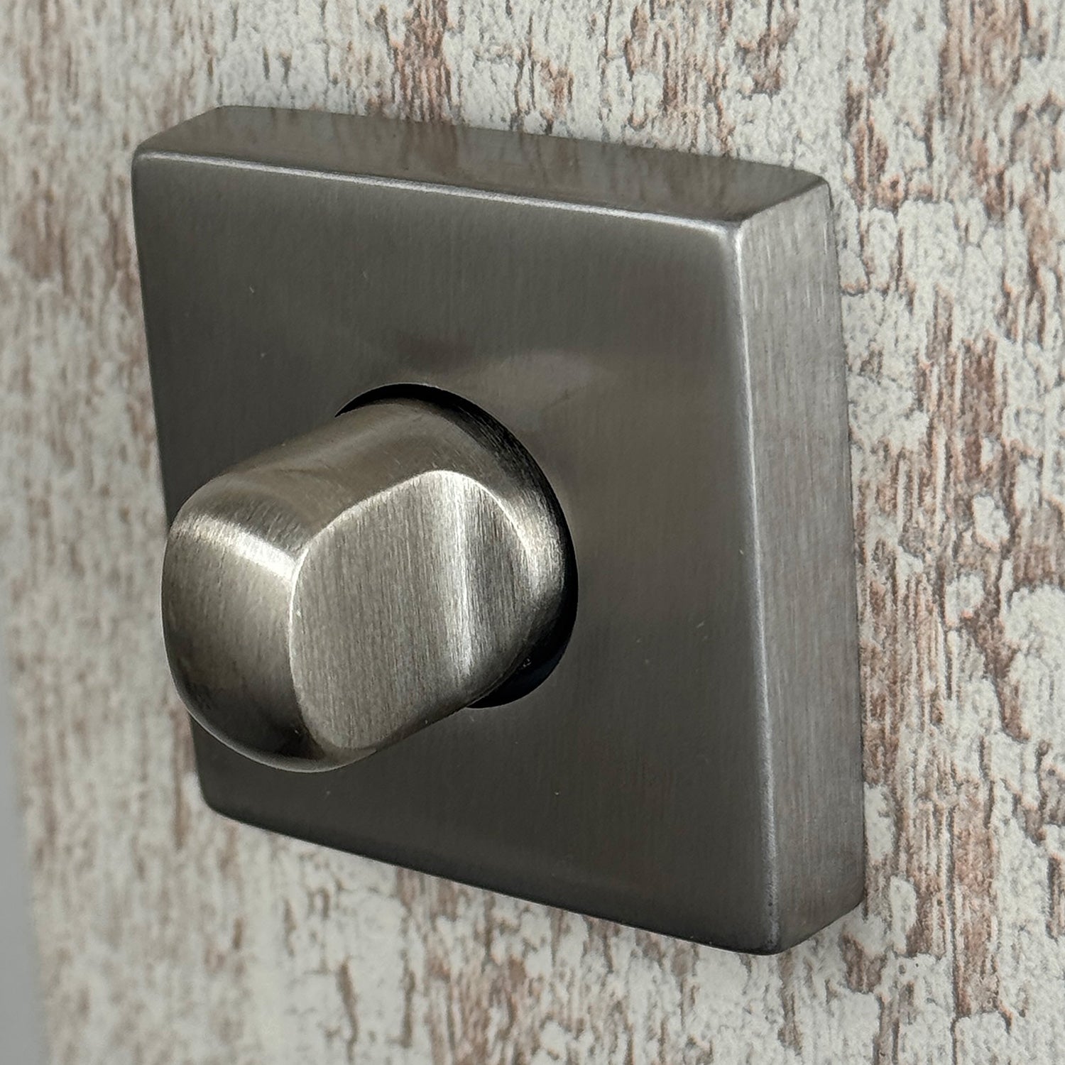 2 rosaces de poignée de porte carrées Mira verrou de condamnation, Aluminium nickel mat - 7