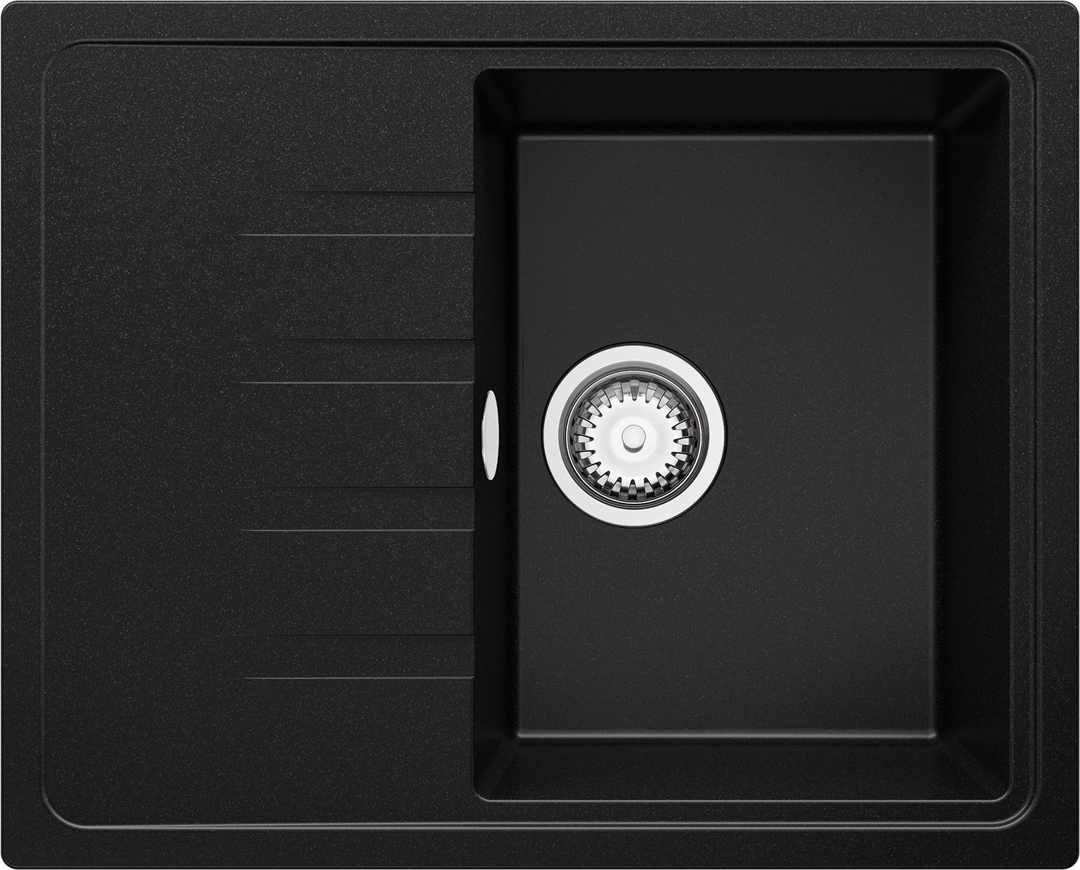 Evier Cuisine en Granit Noir 62x50cm, Lavabo 1 bac + Kit de Vidage, Évier à Encastrer au meuble 40cm - Milan PRIMAGRAN - 2
