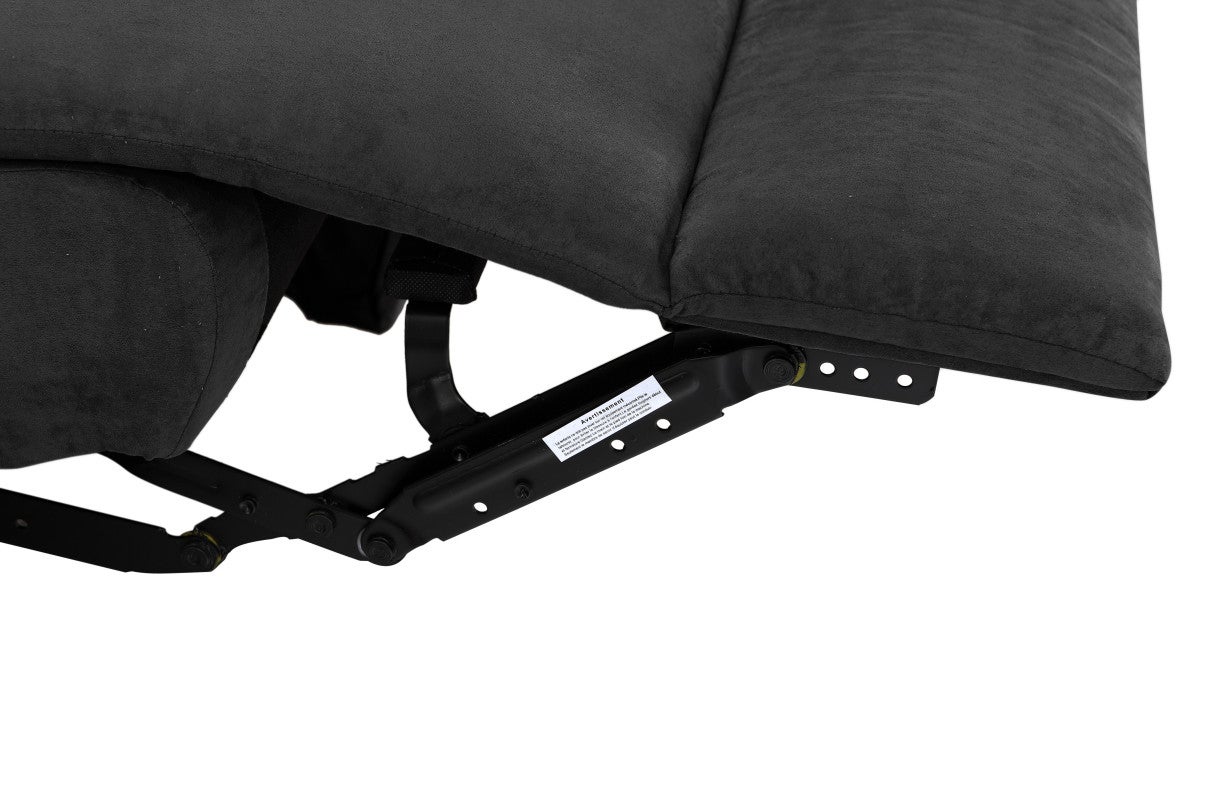 Loungitude - RELAXXO - Canapé Relaxation 3 places Microfibre LEO - Noir - 8