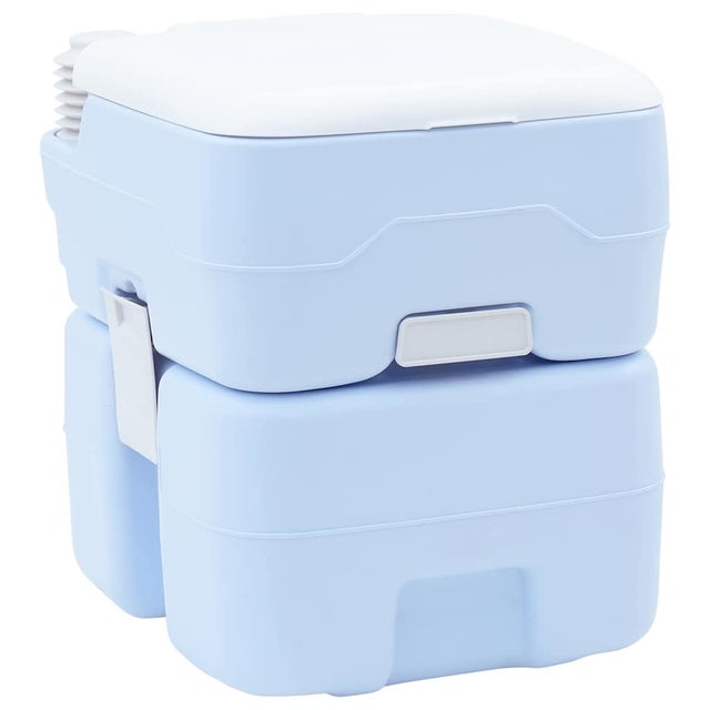 Toilette de camping bleu clair et blanc 41,5 x 36,5 x 42 cm