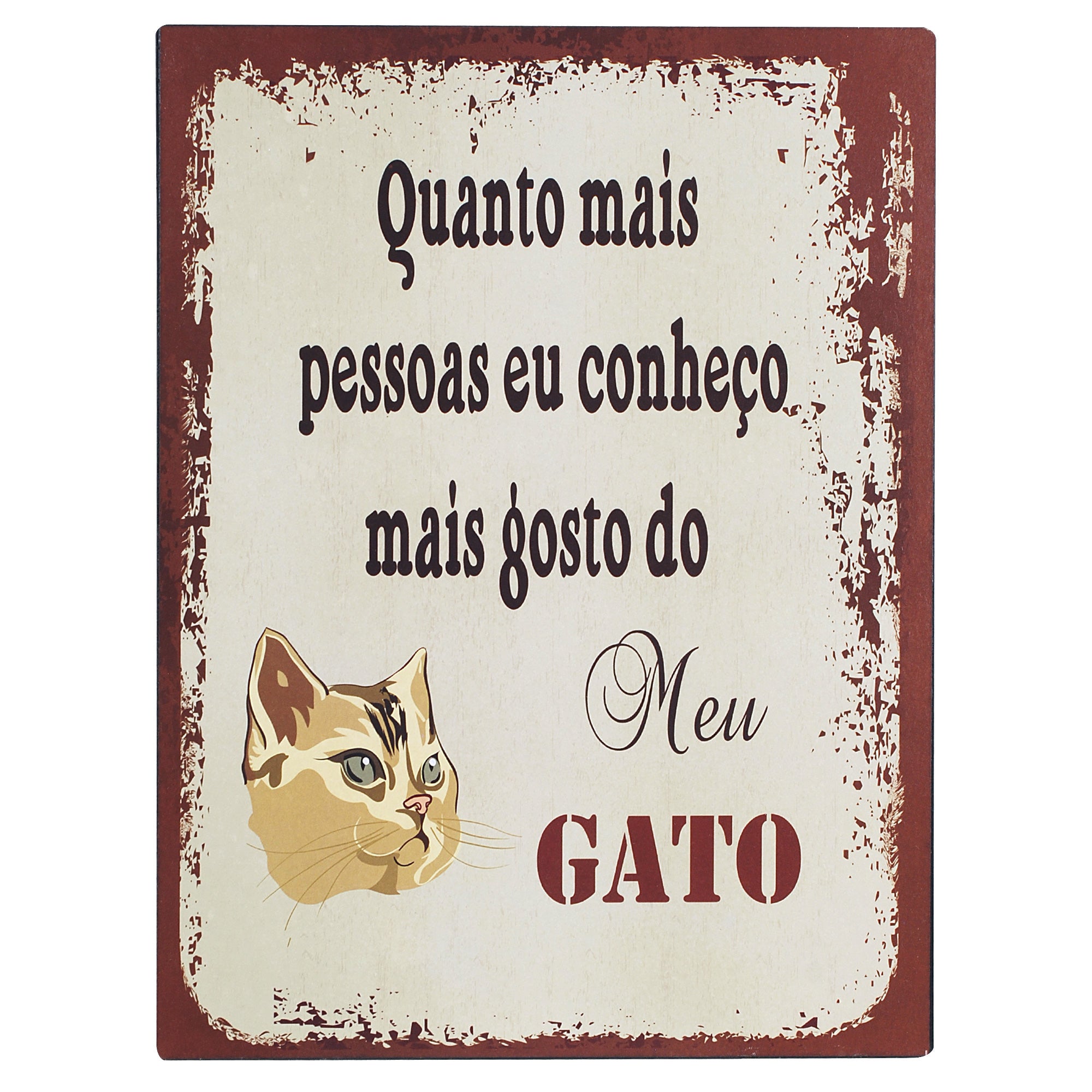 Origen home decor placa pared gato placas metal | placa de metal multicolor rectangular - 33x25x1cm