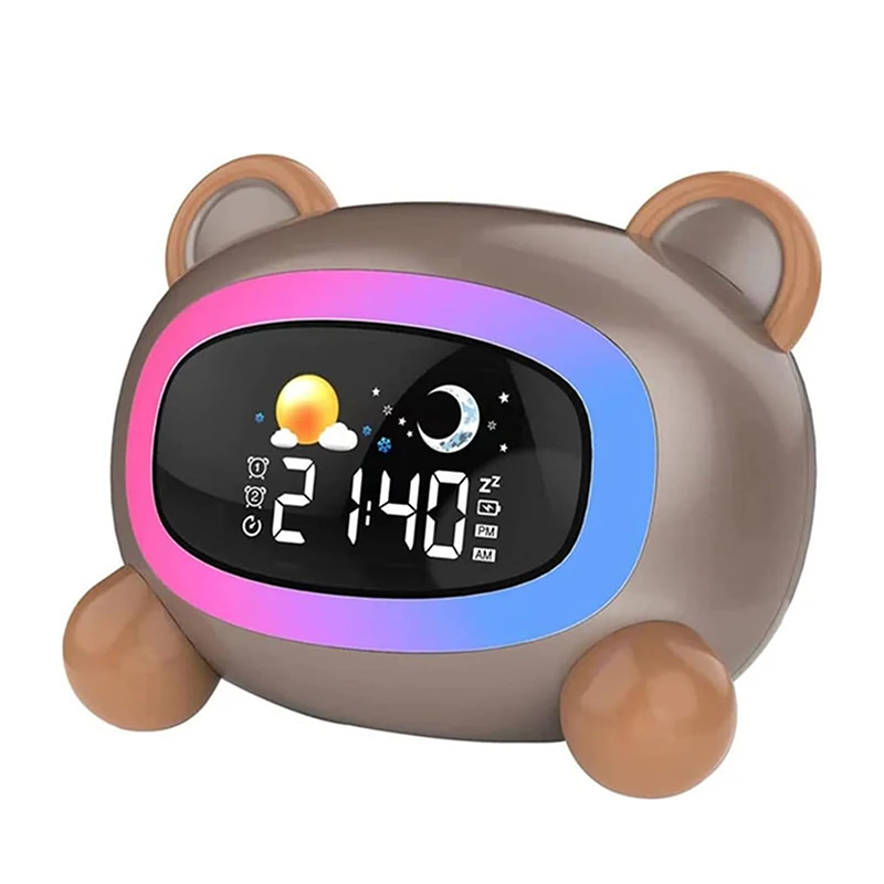 Réveil Enfant Ours Mignon – Entraîneur De Sommeil Avec Veilleuse LED, Horloge Numérique Rechargeable, Parfait Pour Filles Et Garçons