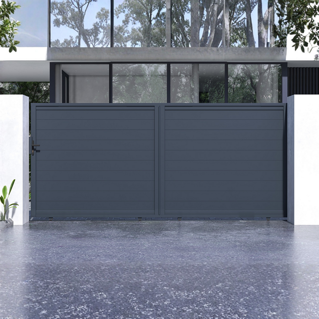 Portail coulissant 4m EIGER H.180cm aluminium gris