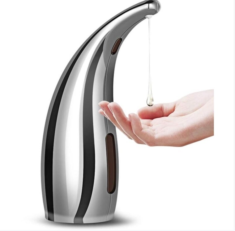 Automatyczny dozownik mydła do łazienki 300 ml Bezdotykowy dozownik mydła na podczerwień 【Srebrny】