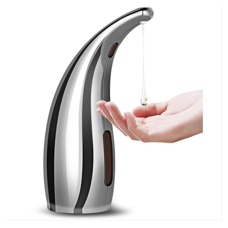 Automatyczny dozownik mydła do łazienki 300 ml Bezdotykowy dozownik mydła na podczerwień 【Srebrny】