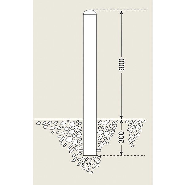 kaiserkraft | Dissuasore di acciaio inox | da annegare nel cemento | Ø 76 mm - 2